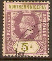 Northern Nigeria 1912 5d Dull purple and olive-green. SG45.